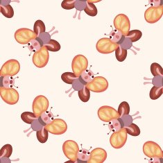 butterfly cartoon seamless pattern background N6