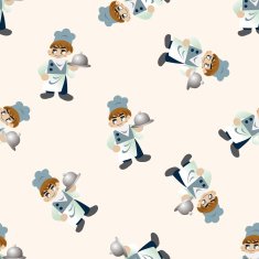 chef cartoon seamless pattern background N38