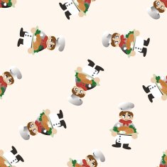chef cartoon seamless pattern background N41