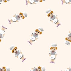 chef cartoon seamless pattern background N44
