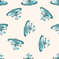 Space ufo cartoon seamless pattern background N8