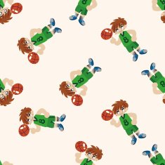 Ball sports cartoon seamless pattern background N5