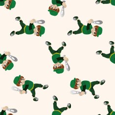 Ball sports cartoon seamless pattern background N6