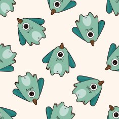 monster cartoon seamless pattern background N23