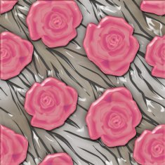 Pink roses seamless pattern glass effect