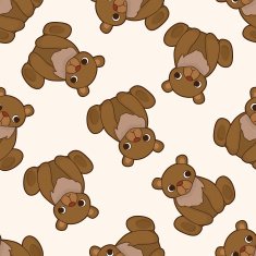 animal bear cartoon seamless pattern background N2