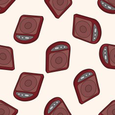 Induction Cooker cartoon seamless pattern background