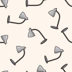 Home appliances theme lamp cartoon seamless pattern background N5