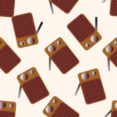 radio cartoon seamless pattern background N28