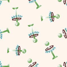 Amusement park facilities cartoon seamless pattern background N71