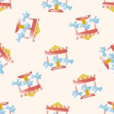 Amusement park facilities cartoon seamless pattern background N72