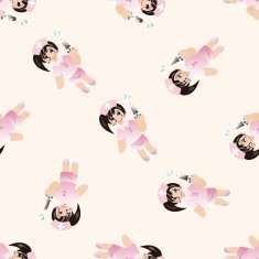 nurse cartoon seamless pattern background N10