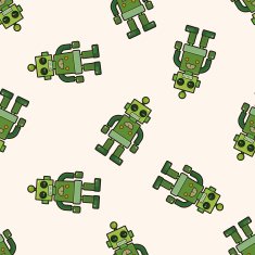 robot cartoon seamless pattern background N38