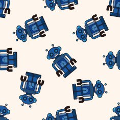 robot cartoon seamless pattern background N40