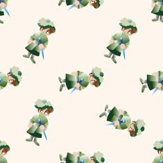Medieval character cartoon seamless pattern background N9