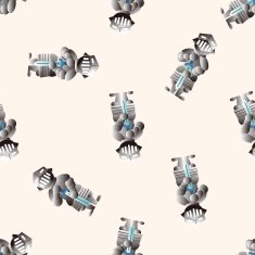 Medieval character cartoon seamless pattern background N10