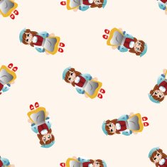 Medieval character cartoon seamless pattern background N12