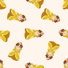 Medieval character cartoon seamless pattern background N15