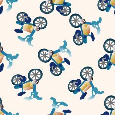 transportation bike cartoon seamless pattern background N9
