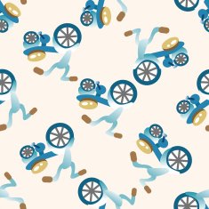 transportation bike cartoon seamless pattern background N10