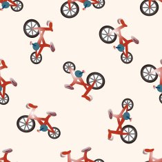 transportation bike cartoon seamless pattern background N11