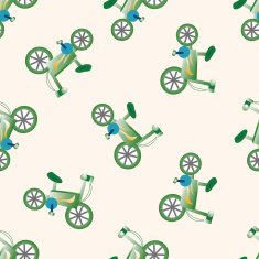 transportation bike cartoon seamless pattern background N13