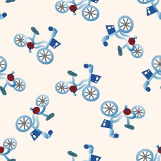 transportation bike cartoon seamless pattern background N15