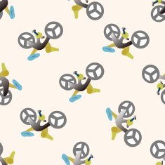 transportation bike cartoon seamless pattern background N16