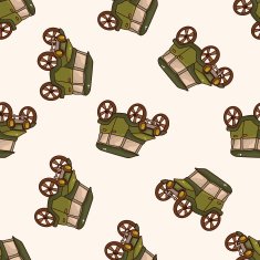 transportation car cartoon seamless pattern background N15
