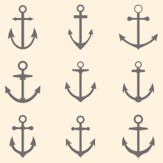Set of anchors Anchor symbols or logo template