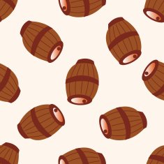 pirate casks cartoon seamless pattern background