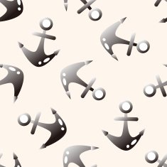 Pirate anchor cartoon seamless pattern background