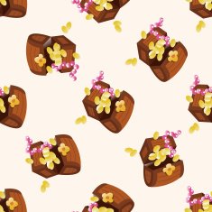 pirate treasure cartoon seamless pattern background N2