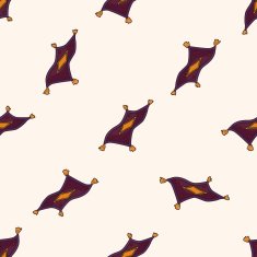fairytale Aladdin story cartoon seamless pattern background N4