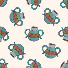 fairytale Aladdin story cartoon seamless pattern background N6