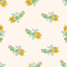 angel cartoon seamless pattern background N21