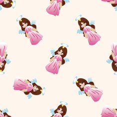 angel cartoon seamless pattern background N22