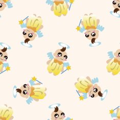 angel cartoon seamless pattern background N23