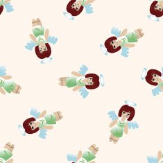 angel cartoon seamless pattern background N26