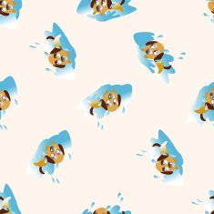 Animal dog doing sports cartoon seamless pattern background