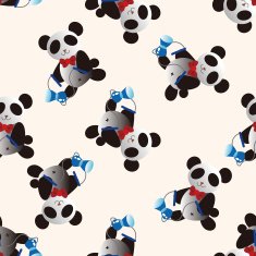 Animal panda doing sports cartoon seamless pattern background