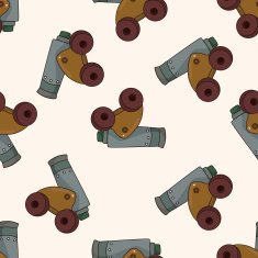 cannon cartoon seamless pattern background