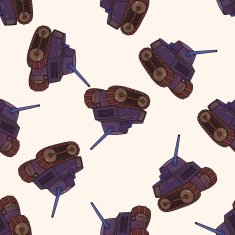 tank cartoon seamless pattern background N6