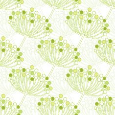Vector Green Bubble Plants Geometric Seamless Pattern Background
