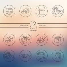 Set of sushi icons N2