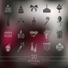 Set of birthday icons N5