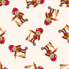 Extreme Sports cartoon seamless pattern background N27