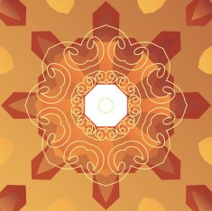 Oriental cover design Stylized vignette on symmetry background