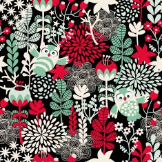 Beautiful seamless texture with owls