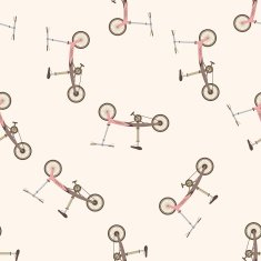 transportation bike cartoon seamless pattern background N23